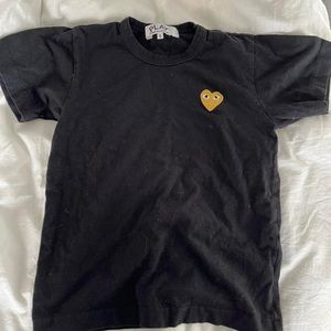 Comme Des Garçons PLAY Black & Gold Heart Patch T-Shirt